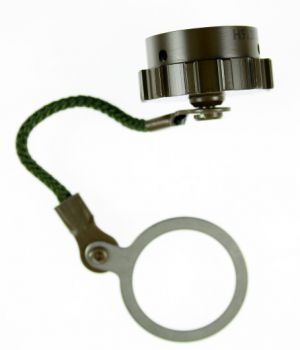 600073-12-12 Deutsch Protective Ribbed Receptacle Cap and Cord with Large Ring