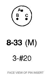 6026-8-33PW Amphenol 3-Way Plug Crimp Contacts