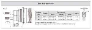 85930872A Souriau D38999 Series III Size-8 Bus-bar Contact Male-Pin